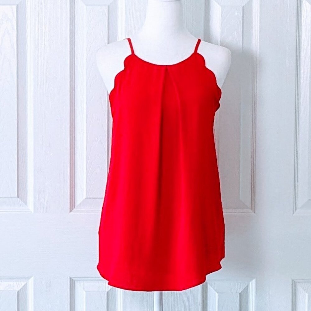 BCX Women's Sleeveless Spaghetti Strap Blouse Top Size L Red NWT